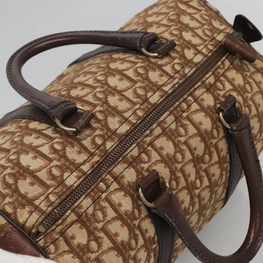 Christian Dior Trotter Canvas Boston Bag Brown Gold Auth 117863 - Picture 6 of 16
